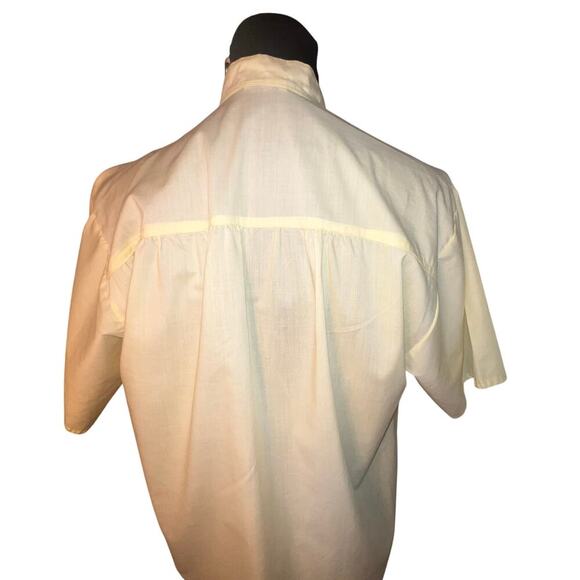 Paul Game Paris Mens XL yellow embroidered short sleeve sheer Barong Polo Shirt - Picture 4 of 6